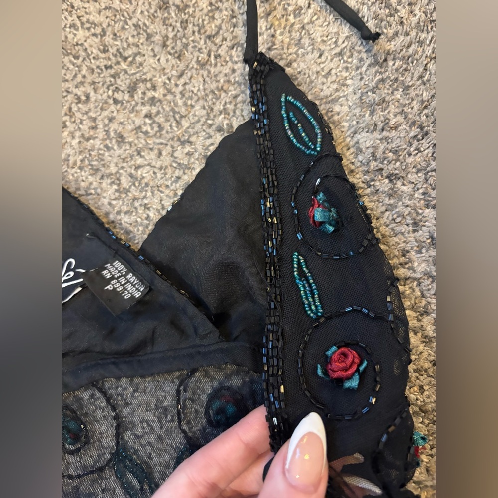 Backless Beaded Halter Top - image 4